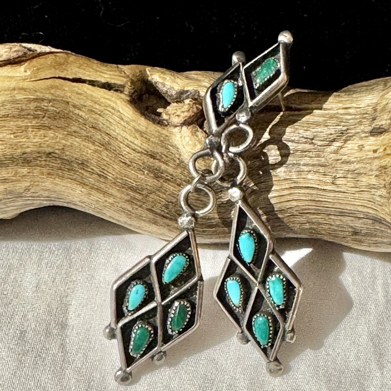 Zuni Petit Point Turquoise earings