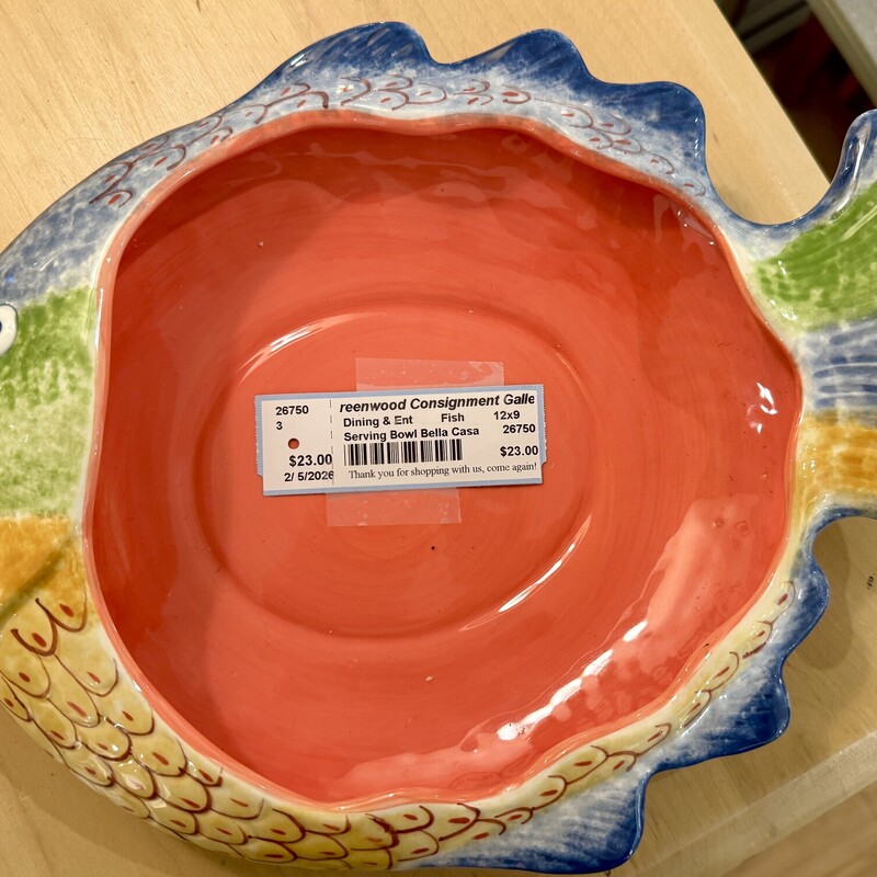 Serving Bowl Bella Casa, Fish, Size: 12x9