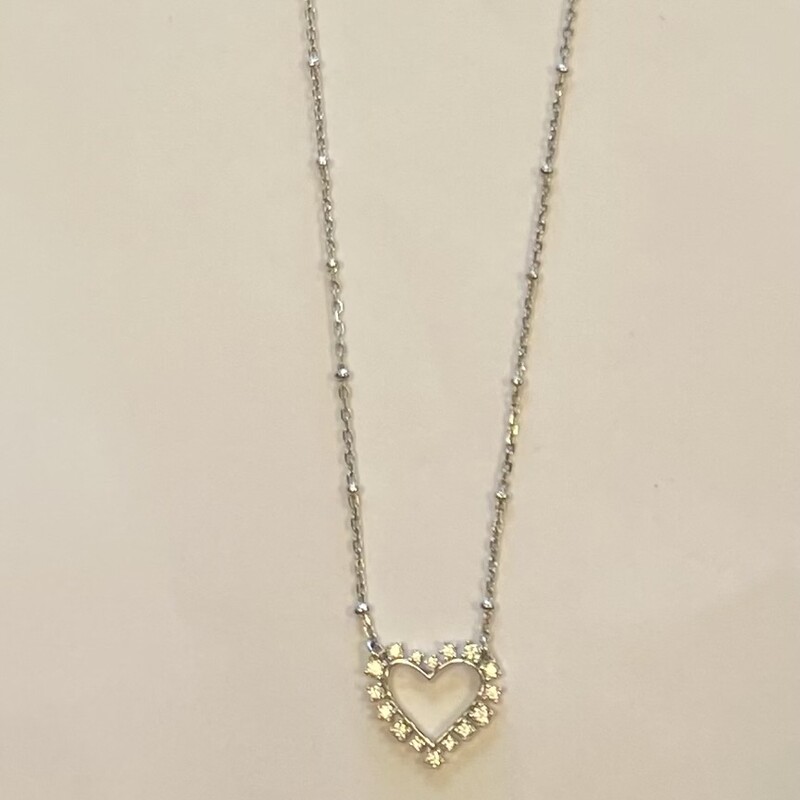Slv/CZ Heart Pendant<br />
Slv/CZ<br />
Size: Necklace
