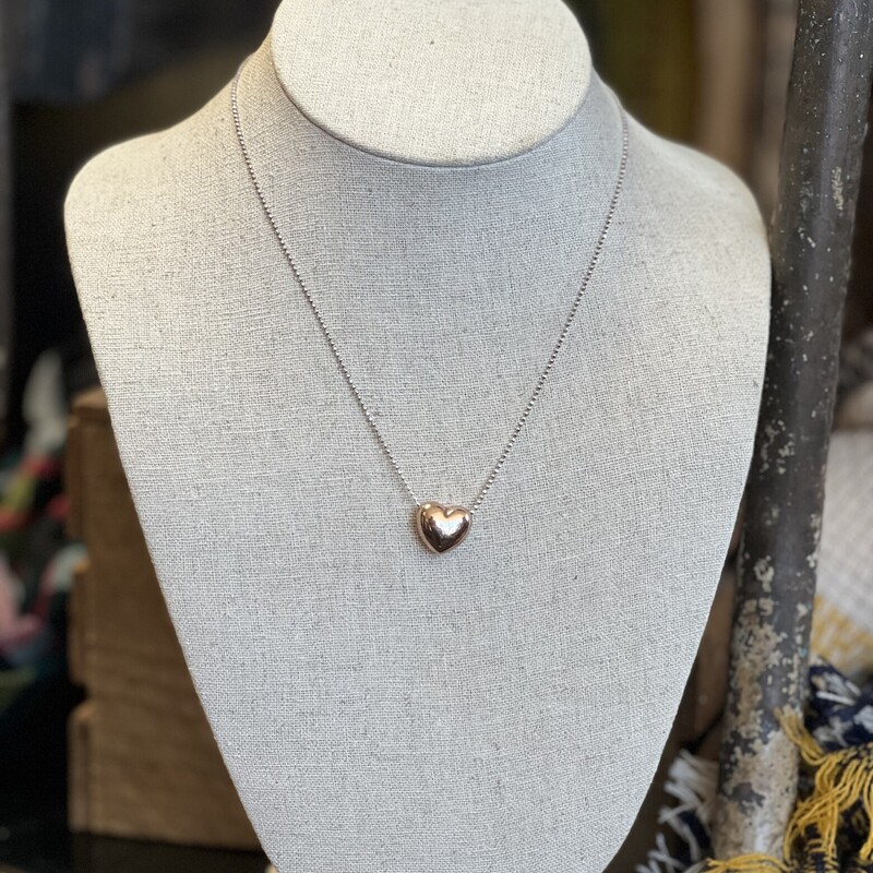 Sterling RG Heart Pendant<br />
Slv/RG<br />
Size: R