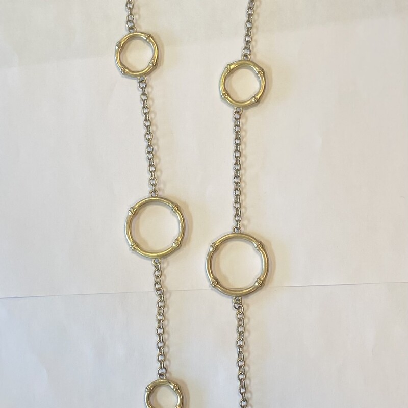 Brsh Gld Circle Lnk Neck