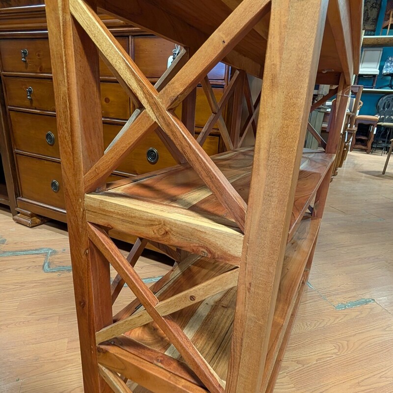 3 Shelf Mango Wood Bookshelf<br />
41 x 14 x 35.5h