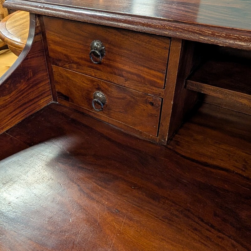 Solid Wood Secretary, Dark Stain, 5 Drawer
43.5 x 26.5 x 39h