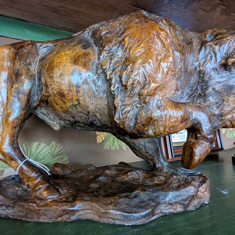 Attila Tivadar Sculpture, Buffalo, Cast Stone
16 x 16 x 12h