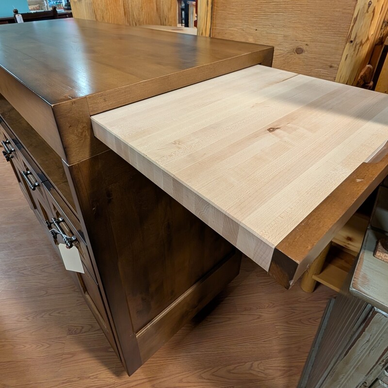 Double Sided Island on Wheels, Draw/cab, 2 Pull Out Cutting Boards
54 x 24 x 44.25h
