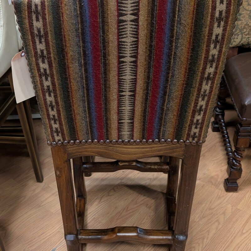 Wood Leather & Studs, SW,  Pattern<br />
18 x 21 x 41h<br />
Seat Height 28