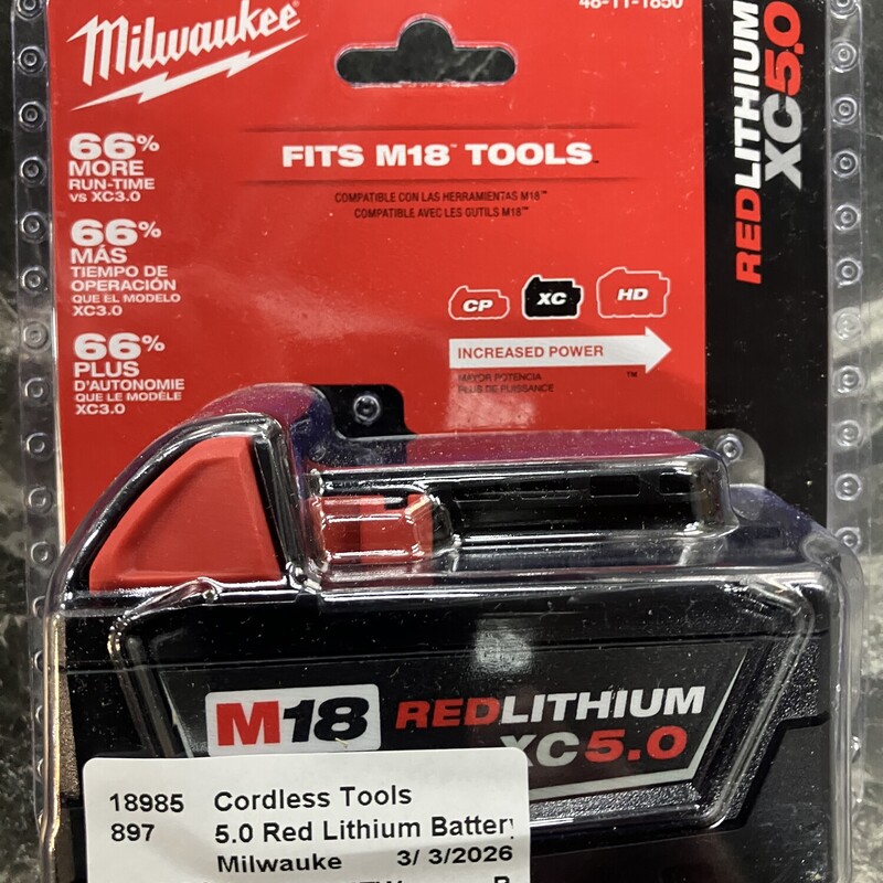 5.0 Red Lithium Battery