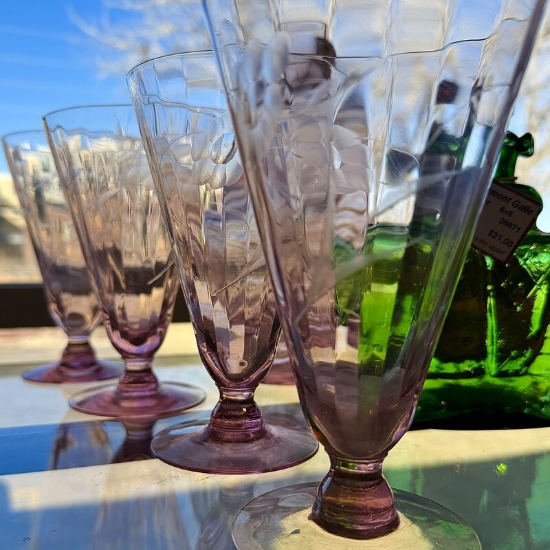 Glasses Depression Etched