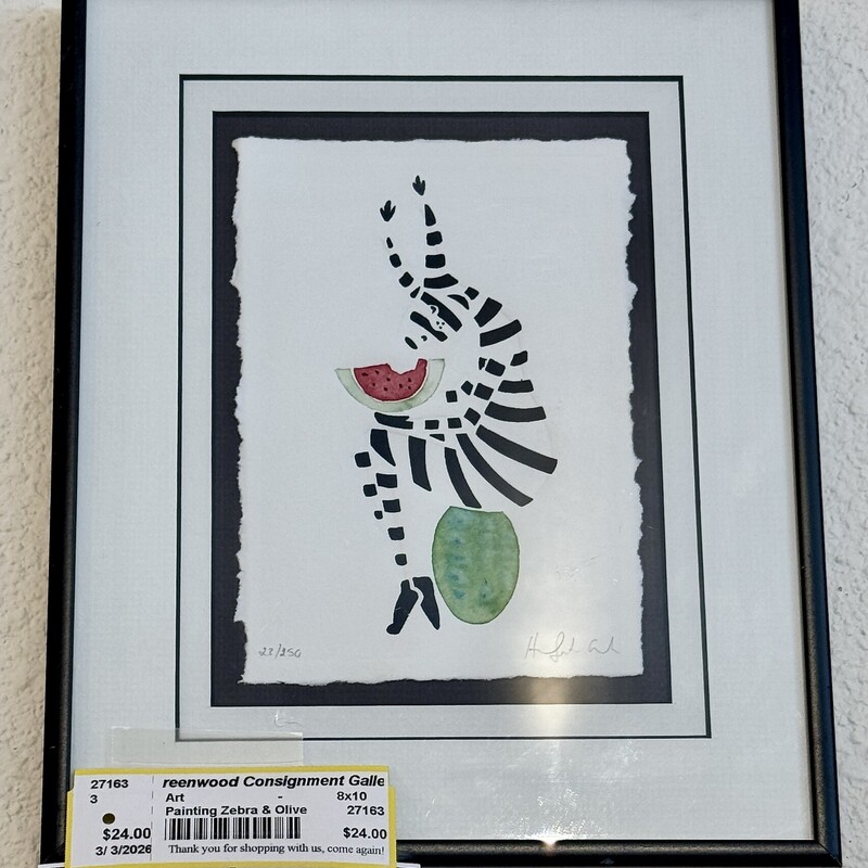 Painting Zebra on Olive
Size: 8x10