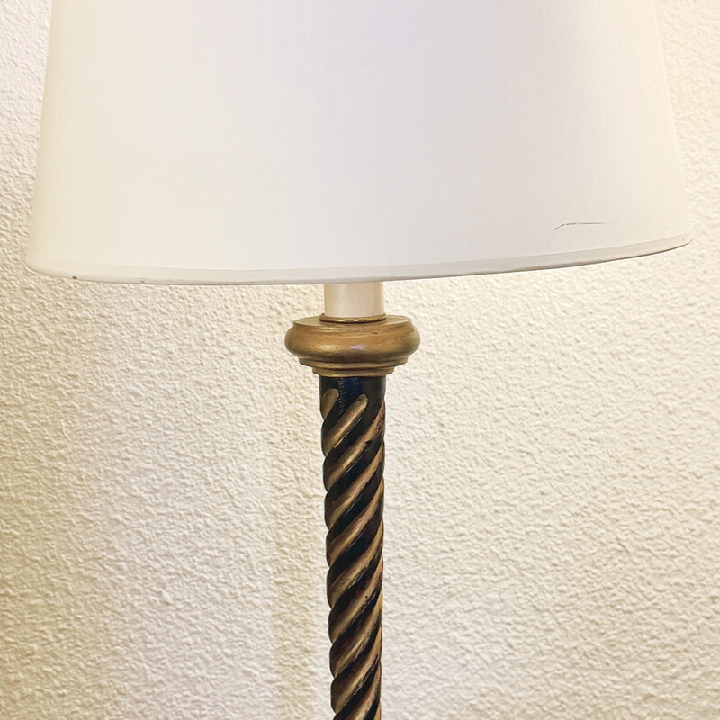 Lamp Table, Black with Gilt Trim, Size: 34 H