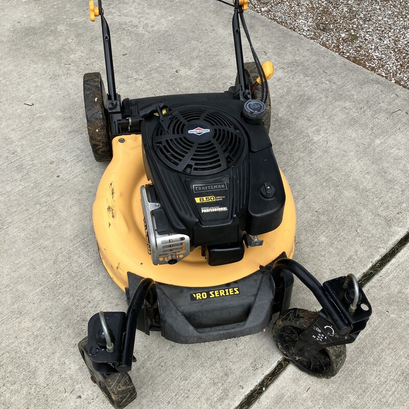Self Propelled Lawnmower, Craftsman Professional Series

8.5 HP Briggs & Stratton
Variable Speed Self Propelled
Zero Turn  castor wheels
