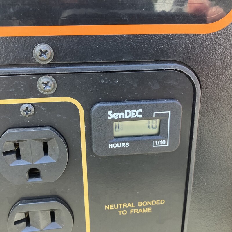 Generator, Generac, GP5000<br />
Size: 6250W peak<br />
<br />
1.0hr