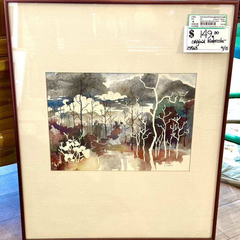 Watercolor Moonlit Lndscp