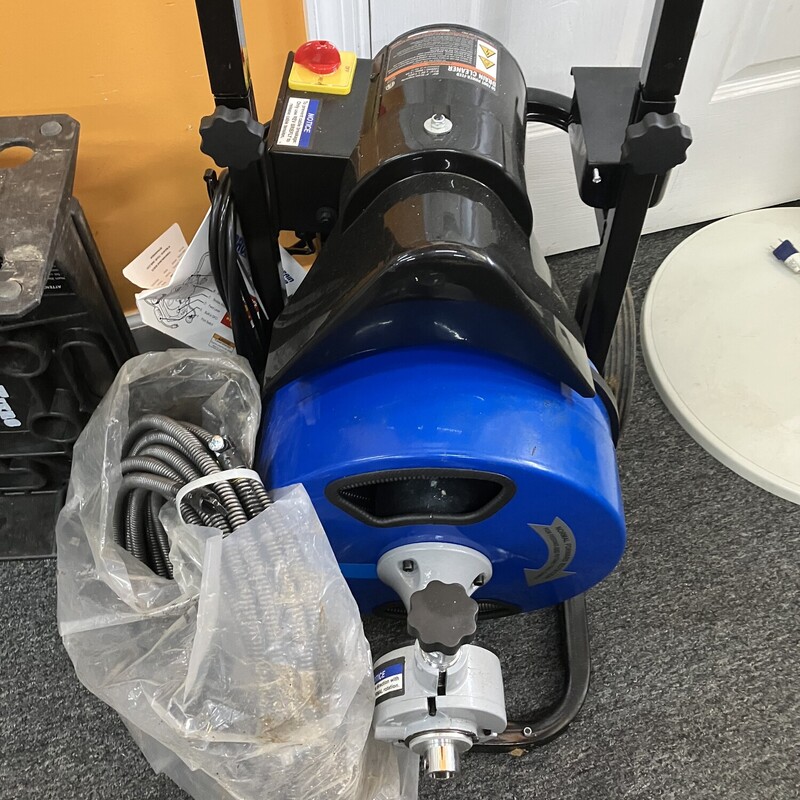 Drain Cleaning Machine, NEW<br />
PACIFIC HYDROSTAR 50 ft. Power-Feed Drain Cleaner<br />
<br />
with extra 50ft cable