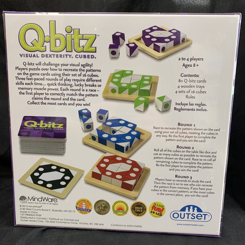 Q-bitz, 2-4 Players, Game<br />
Ages 8+