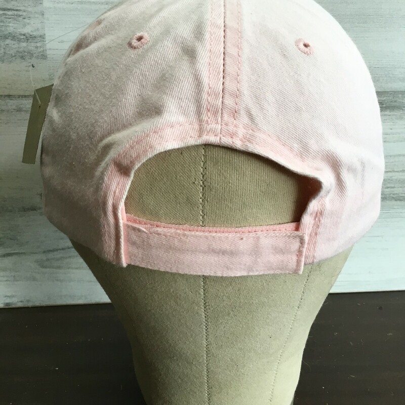 Who doesn't need one of these of pastel pink ball caps that we embellished a floral cross on from old vintage fabric. One Size Fits All.