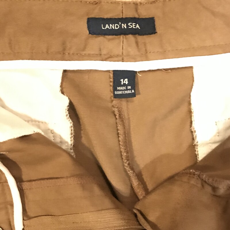 Land And Sea Shorts, Brown, Size: 14, Bin-K22