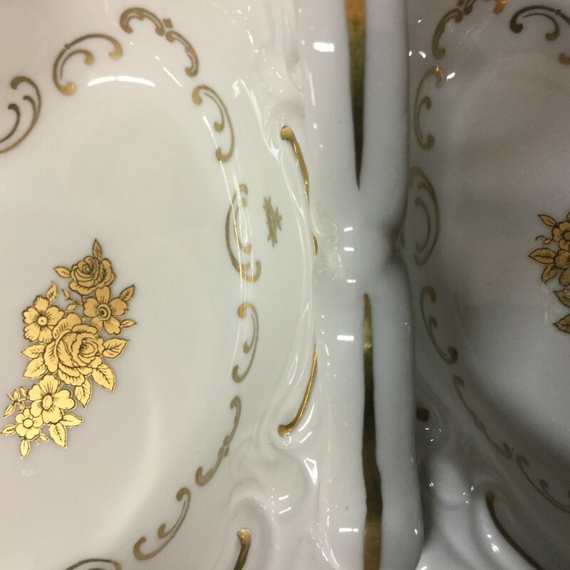Reichenbach relish tray. Gold floral design with heavy gold accents. Great condition!