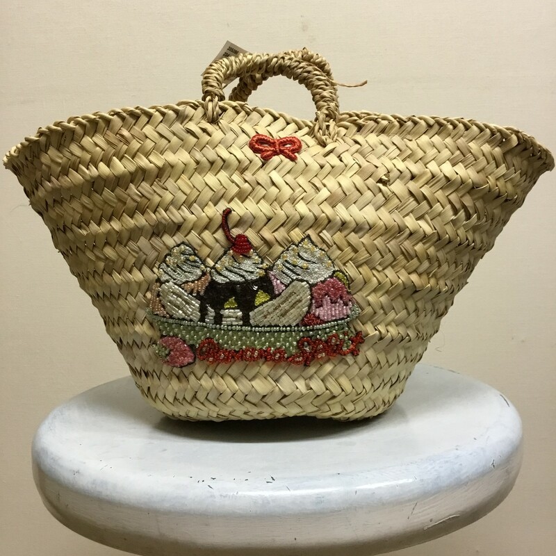Anya Hindmarch Bag
Small Straw tote with sundae design