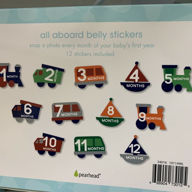 All Aboard Belly Stickers, Vehicles, Size: BabyShower
