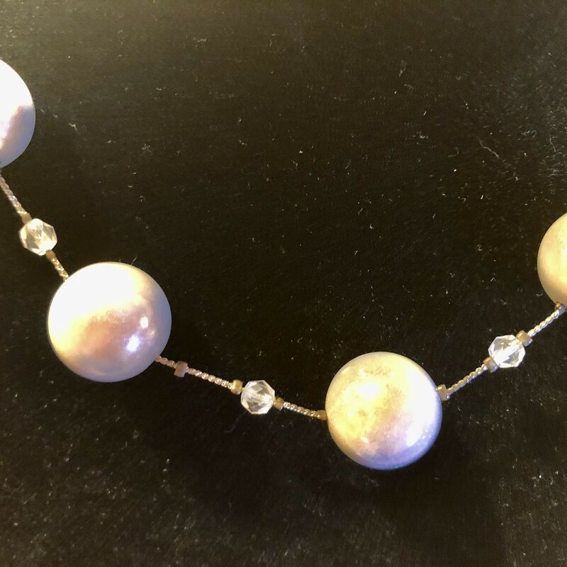 Orb Necklace. The color of this vintage piece is so unusual, White that glows!