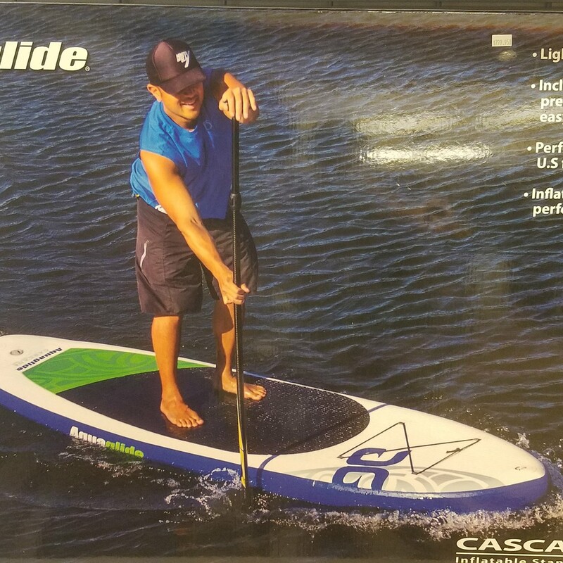 Ideally suited for travel, or tight storage requirements,
these boards are durable enough for you to take on a
whitewater adventure, and compact enough to roll up and
fit in small spaces. The Cascade is ideal for boaters and
families! Made from the best quality drop-stitch material
with extra Powerstrip™ reinforcements, this inflatable SUP
inflates to 14 - 18 psi, making them incredibly stiff for the
most efficient paddling experience. The fin system has
been updated with the stiffest interface on the market,
with quick and easy tool-free mounting for your easy use.CASCADE™ 11'0in
With enough volume to float anyone
up to 230 pounds, the Cascade 11'0in
also provides added stiffness thanks
to 6. drop-stitch material and extra
Powerstrip reinforcements.
Specifications:
11'0in x 32in x 6in
(335 cm x 81 cm x15 cm)
6in (15cm) drop stitch
32 lbs (14.5 kg)
210 L, Riders <230 lbs (105 kg)
Includes padded backpack bag
