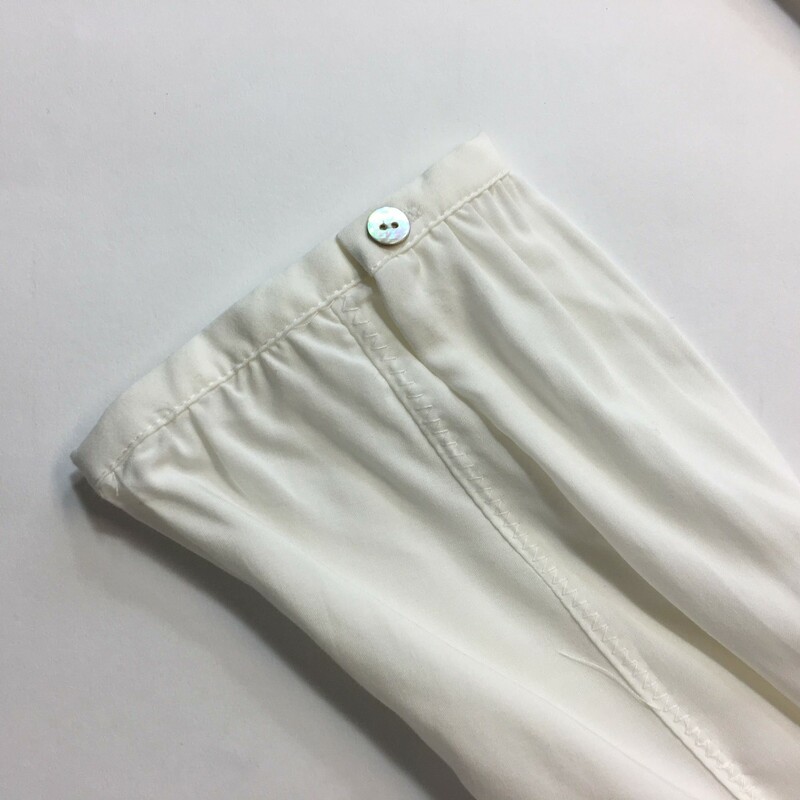 114-079 Daniel Rainn, White, Size: Large long sleeve white shirt w/blue embroidered collar 100% rayon