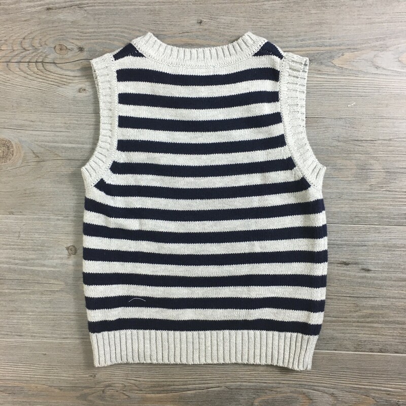 Zip Zap Vest Sweater, Striped, Size: 24M
