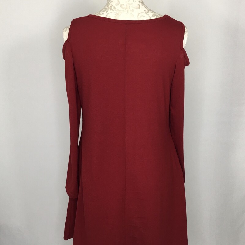 Cold Shoulder Long Sleeve, Maroon, Size: Small