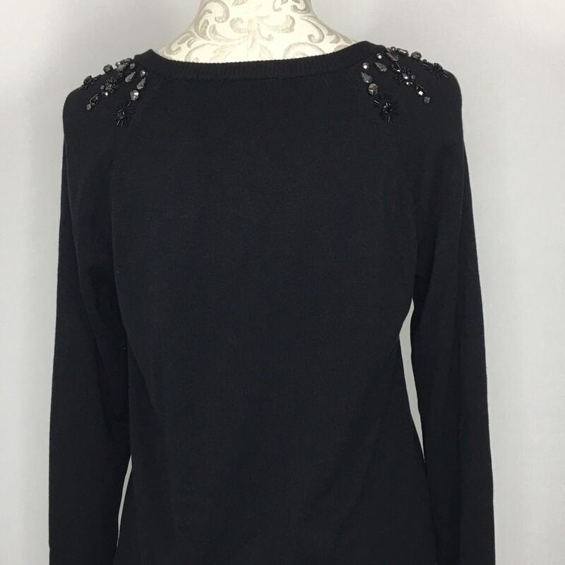 Talbots Sweater With Gems, Black, Size: Medium