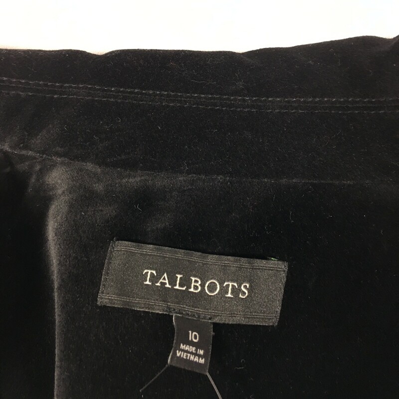 Talbots Velvet Blazer, Black, Size: 10