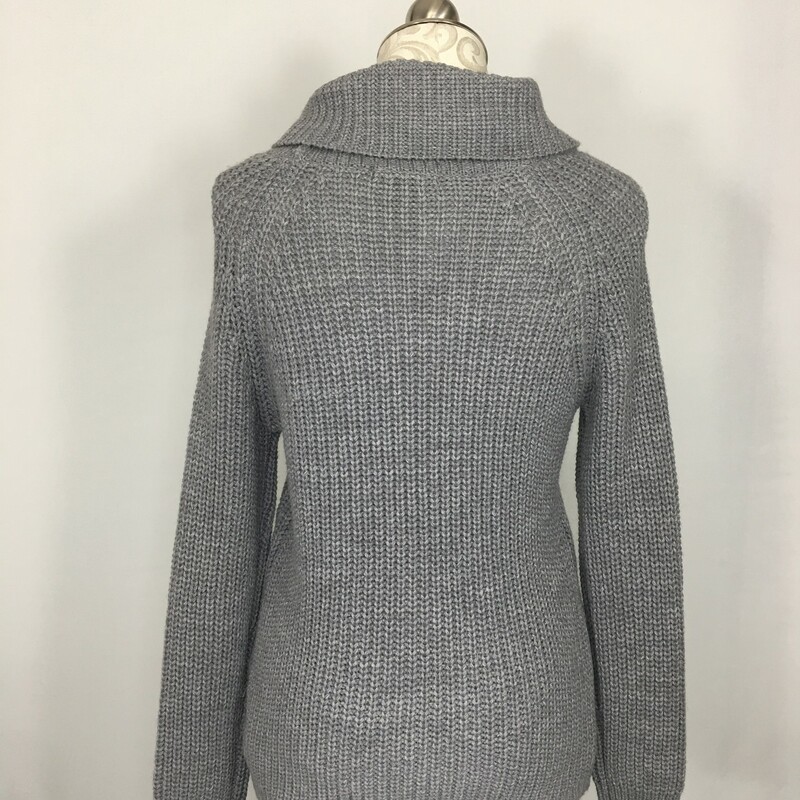 Suzy Shier Mockneck Knit, Gray, Size: Small