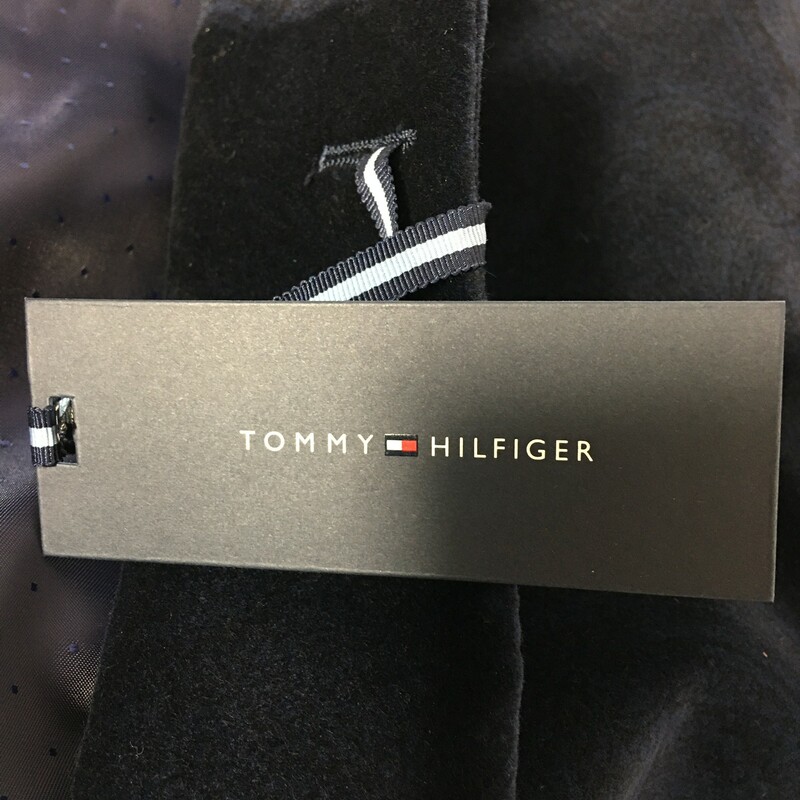 Tommy Hilfiger Patterned, Navy Blu, Size: R46 100% cotton, printed velvet sport coat