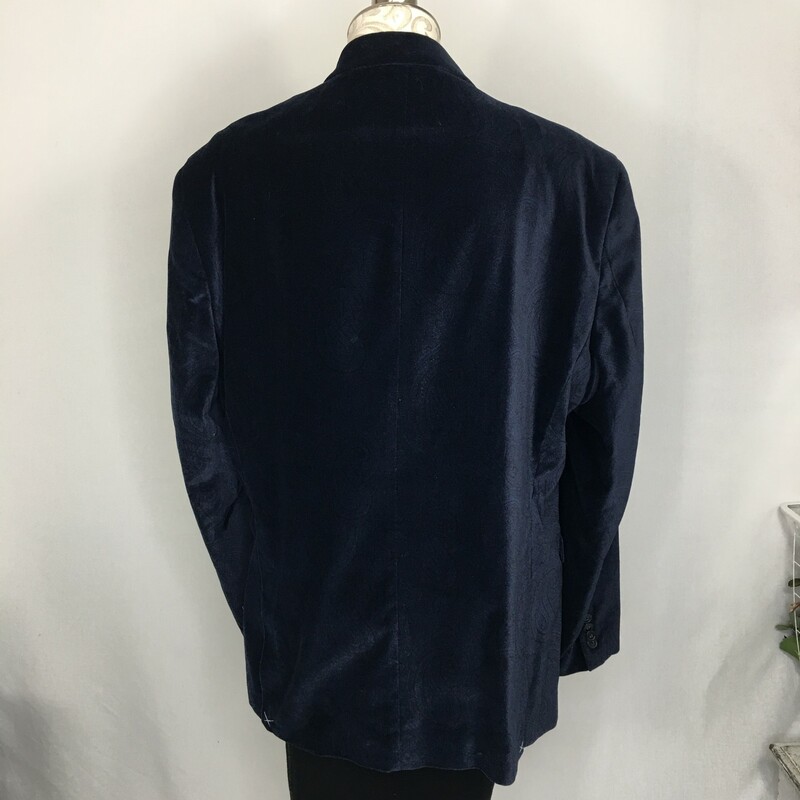 Tommy Hilfiger Patterned, Navy Blu, Size: R46 100% cotton, printed velvet sport coat