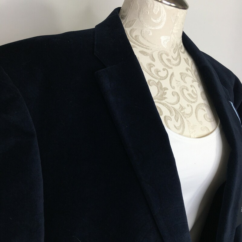 Tommy Hilfiger Patterned, Navy Blu, Size: R46 100% cotton, printed velvet sport coat