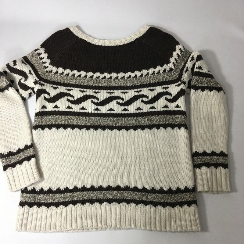 103-088 American Eagle, Brown An, Size: Small Brown and White Patterned Sweater x  Good