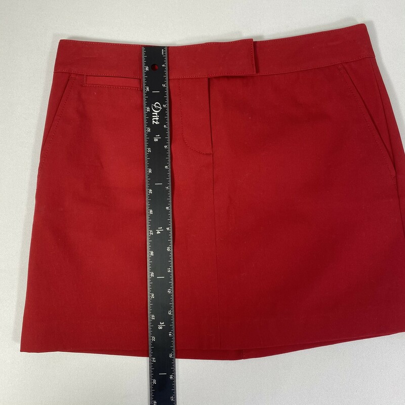 110-004 J Crew, Red, Size: 4 Short Plain Red Skirt 95% Cotton 5% Spandex  Good