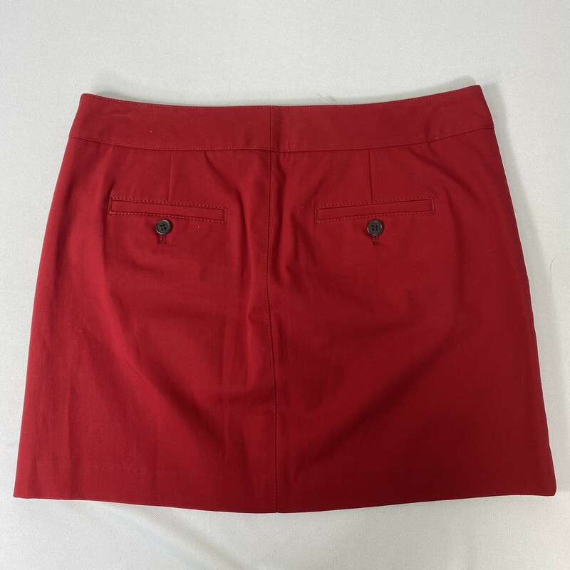 110-004 J Crew, Red, Size: 4 Short Plain Red Skirt 95% Cotton 5% Spandex  Good