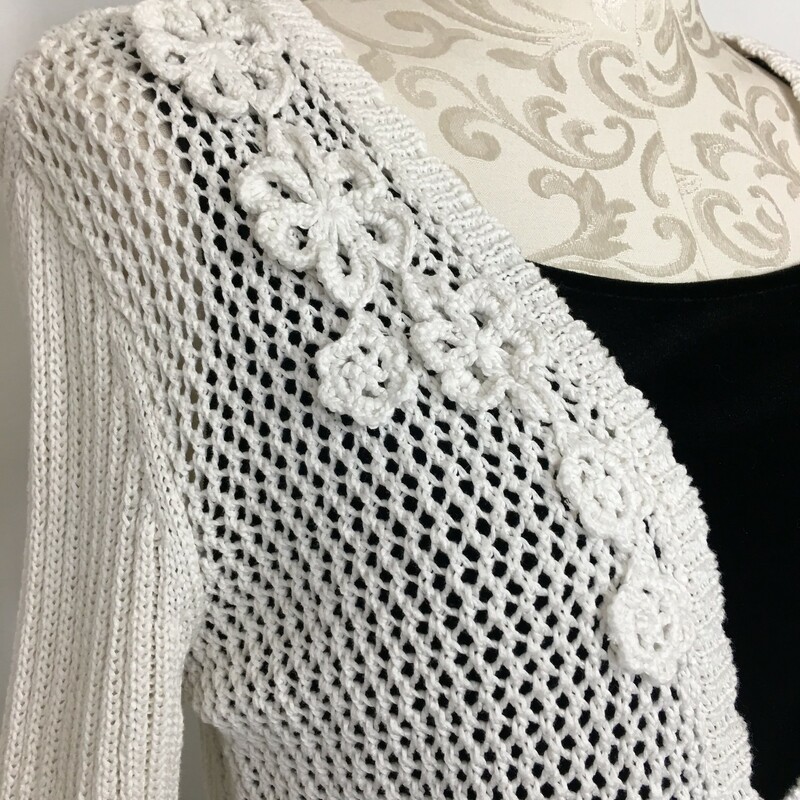 Jone New York Knit Cardig, White, Size: Small