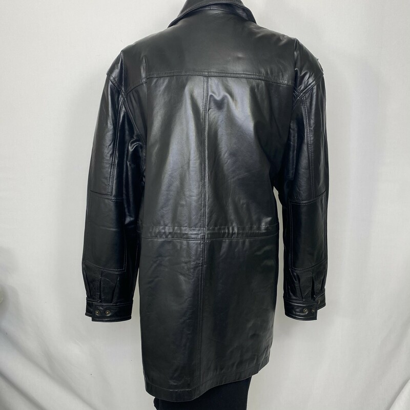 Colorado Long Leather Jac, Black, Size: Large shell: genuine leather lining: 100% acrylic
