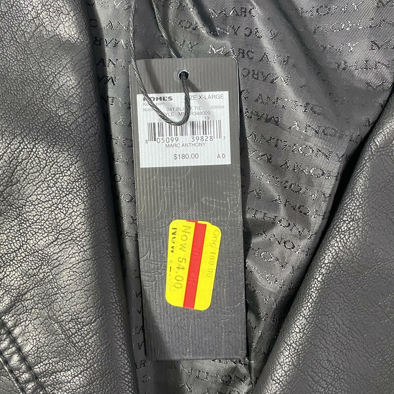 Marc Anthony New Leather, Black, Size: XL