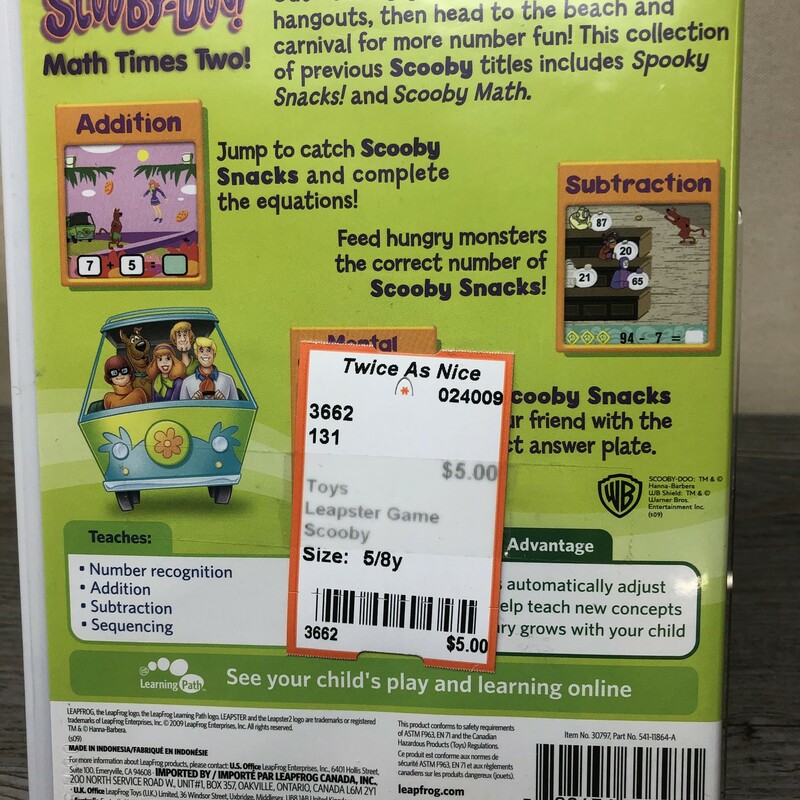 Leapster Game, Scooby, Size: USED