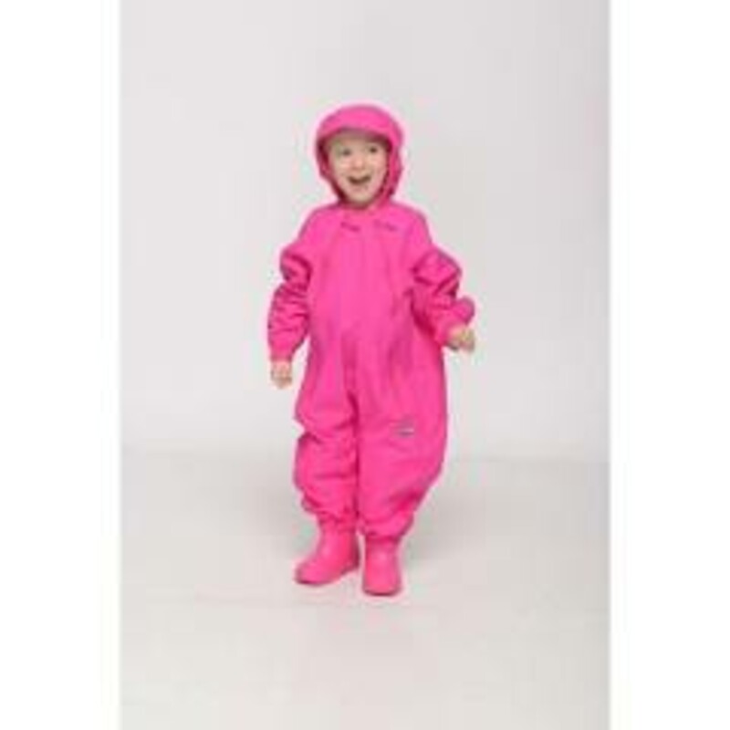 Splashy Rain Suit, Pink, Size: 6-12M<br />
NEW!<br />
100 % Waterproof<br />
Two Zippers!<br />
Daycare Friendly Design<br />
Fits Large