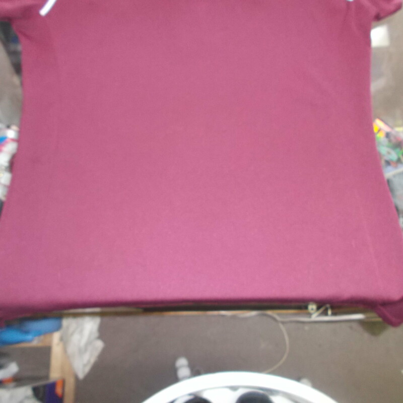 Montana Grizzlies Track & Field Women's Nike Dri Fit Polo Size Large Maroon<br />
Rating:   (see below) 3 - Good Condition<br />
Team: Montana Grizzlies<br />
Player: N/A<br />
Brand: Nike<br />
Size: Large - Women's(Measured Flat: Across chest 19\"; length 27\") measurements are from armpit to armpit and from shoulder to hem; - please check measurements. <br />
Color: Maroon<br />
Style: Short sleeve polo shirt; Embroidered logo<br />
Material:  100% Polyester<br />
Condition: - Good Condition - wrinkled; Material looks and feels good; Some snags throughout the front; Light fuzz; Signs of use; No noticeable stains, rips, or holes(See Photos)<br />
Shipping: $3.37