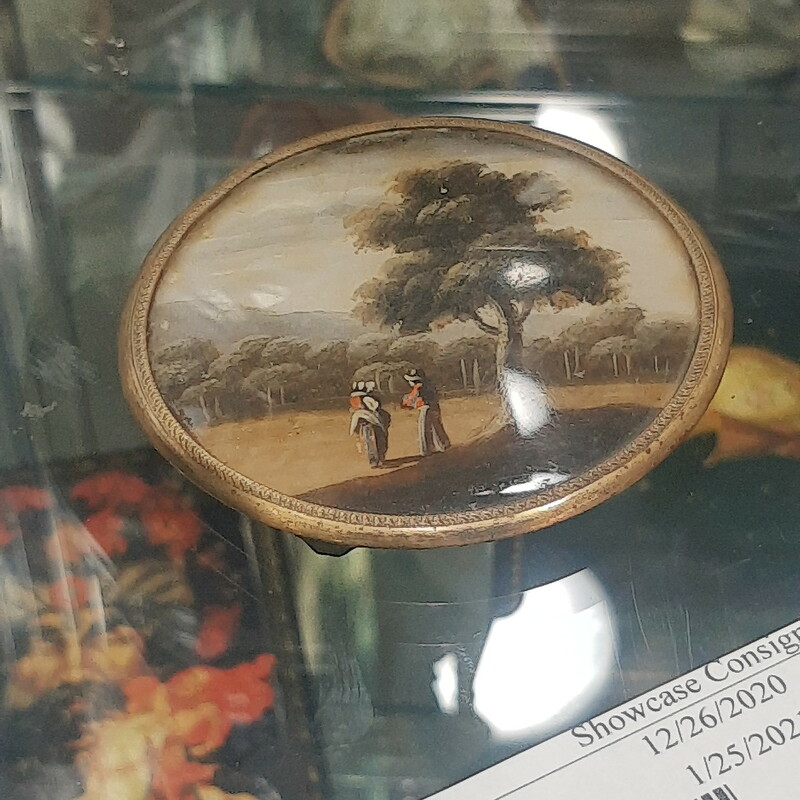 Handpainted Antique 2 1/2, landscape<br />
<br />
Please call or email for specific dimensions etc. Return are generally not allowed on consignment items. Any returns authorized are subject to a 20 % restocking fee!