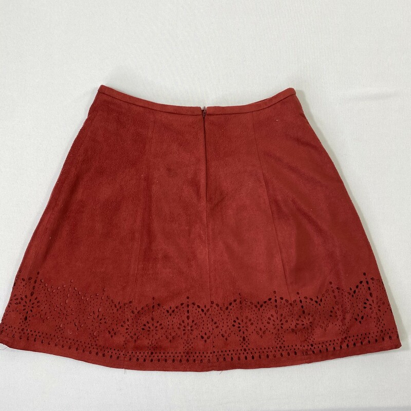 Express Suede Cutout Skirt, Red, Size: 00