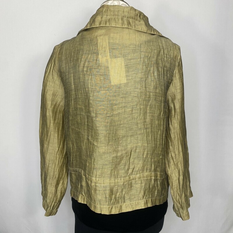120-469 Ruby Rd., Green, Size: 12 light green zip up thin jacket  90% linen 10% polyester  good