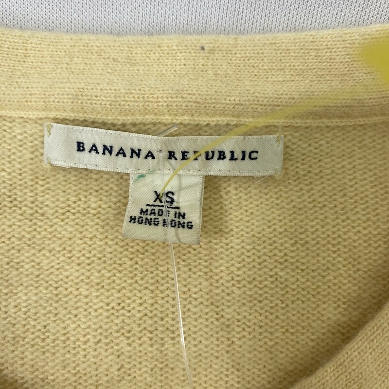 102-021 Banana Republic, Yellow, Size: XS Light Yellow Cardigan