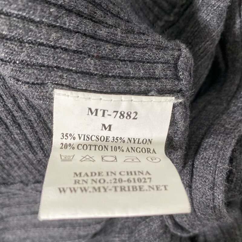 My Trible Long Knit Cardi, Grey, Size: Medium 35% viscose 35% nylon 120% cotton 10% angora