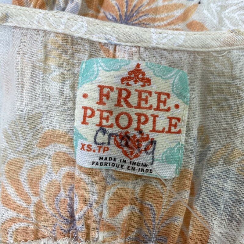 Free People Sheer Pattern, Tan, Size: XS 100% cotton